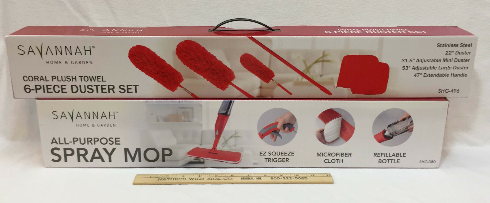 Spray Mop & 6 Piece Duster Set All Purpose Savannah Home & Garden  NOS Lot of 2