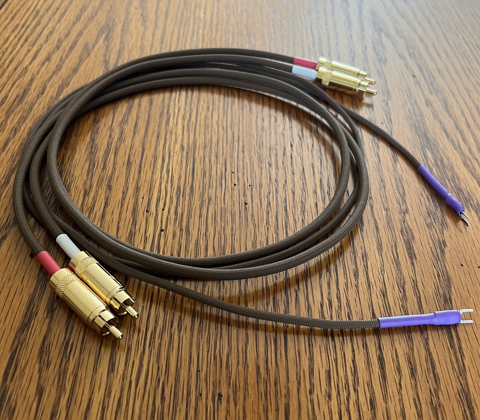 2 Ft. JMB CABLE CO Audiophile Gold Reference Turntable Phono RCA Cables w/ground