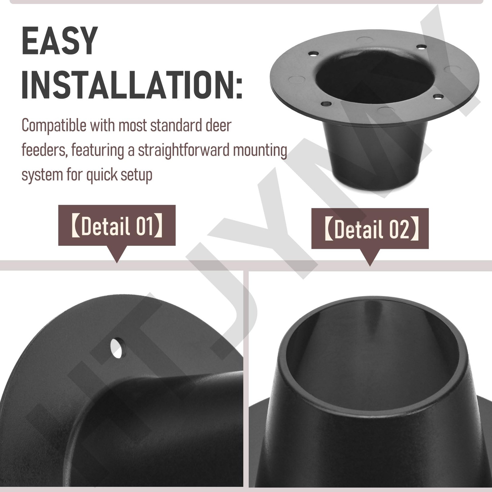 2" Drop Funnel for Deer Feeder, Versatile Funnel for Deer Feeder, Adopt Durab...