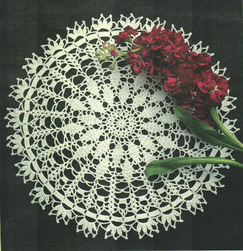 WHISPERING LEAVES DOILY HOME DECOR DIGEST SIZE CROCHET PATTERN INSTRUCTIONS