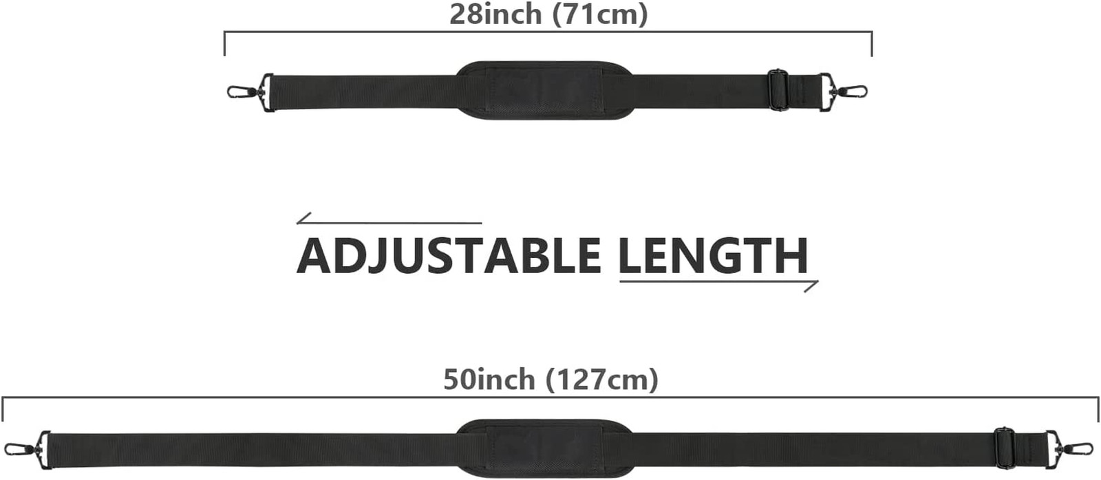 Shoulder Strap, 52" Universal Adjustable Padded Laptop Shoulder Strap Replacemen
