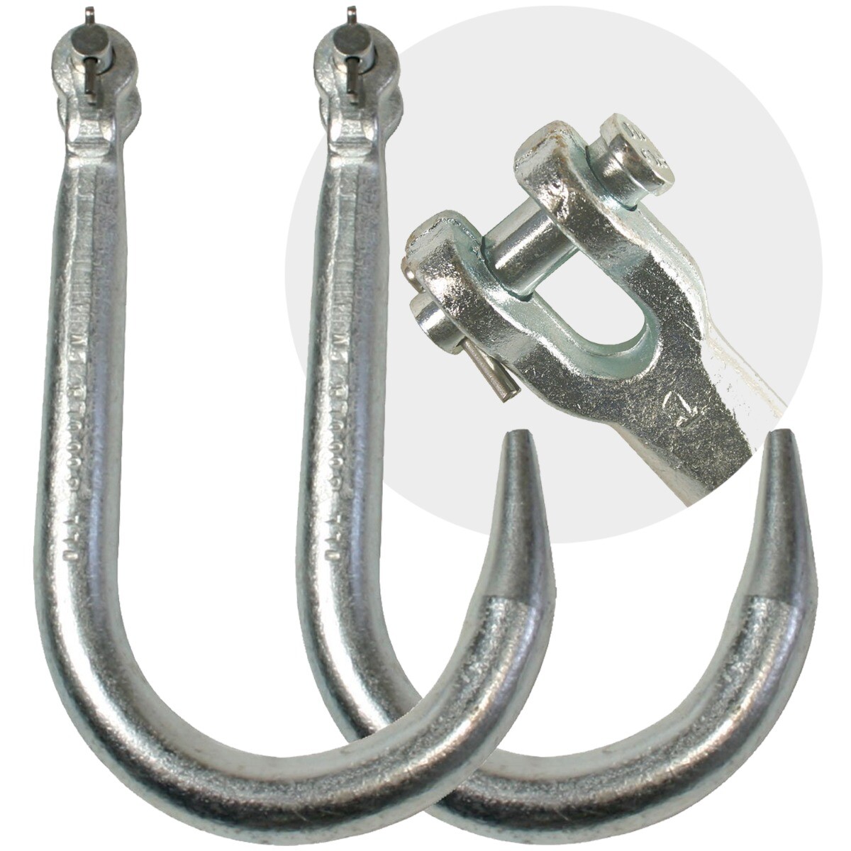 VULCAN Clevis Tow Hook - G43 - 8" - 2 Pack - 3000 lbs SWL