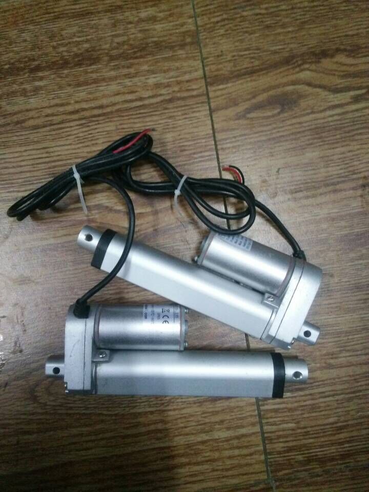 2pcs 4 inch (100mm) stroke linear actuator 24V DC 30mm/s 15kg 33LBS two brackets