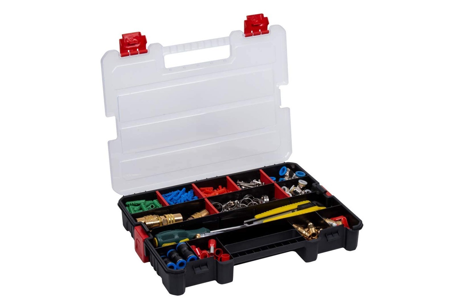 2-Pack Stackable Small Parts Organizer Box with 20 Compartments & Dividers - Har
