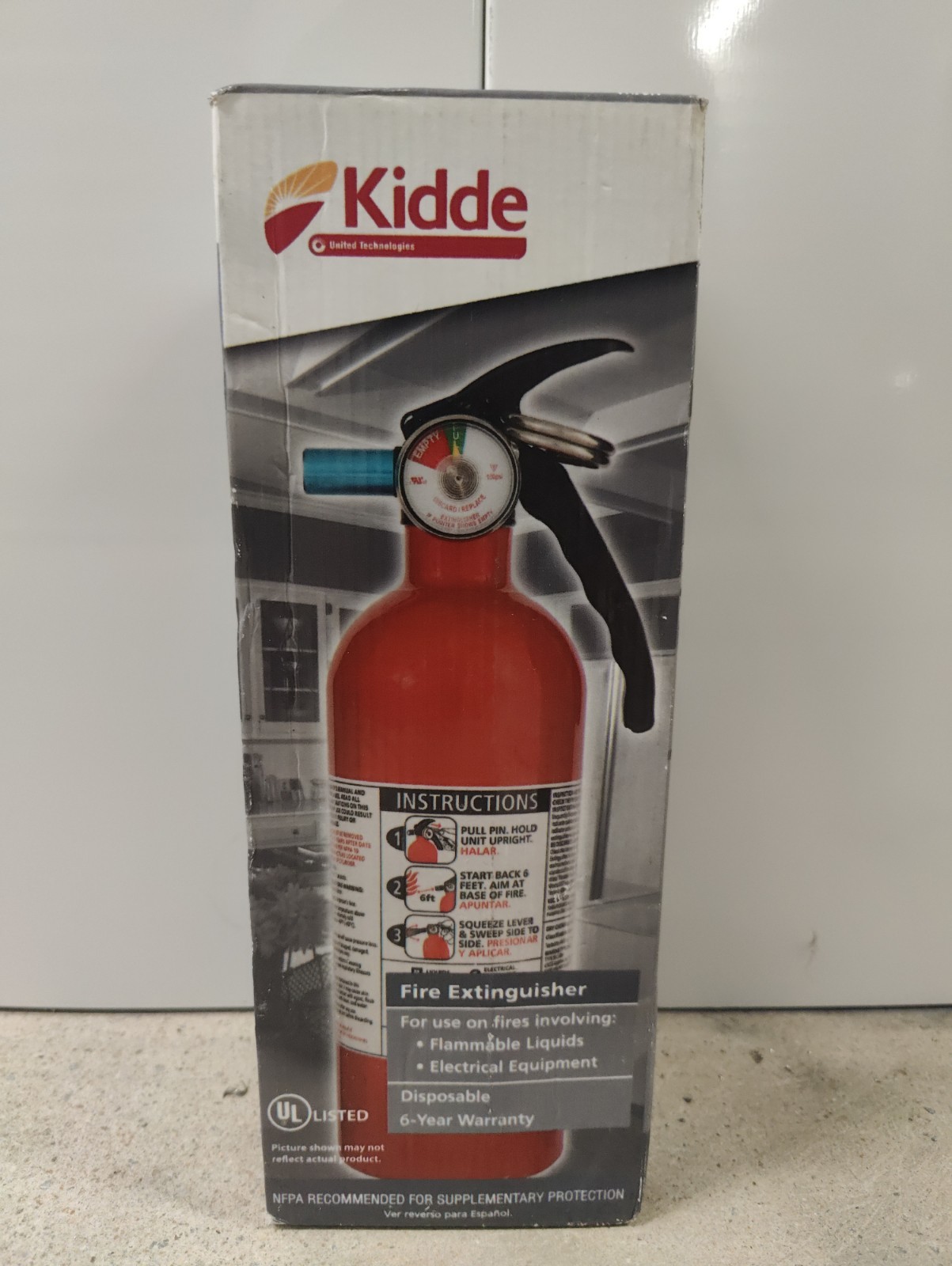 Kidde Regular Dry Chemical Fire Extinguisher, Strap Bracket Included - (3.2 Lbs)