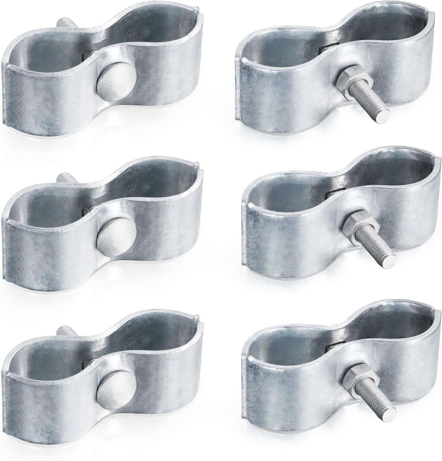 6 Pcs 1-3/8" Chain Link Fence Panel Clamps, Dog Kennel Clamps for 1-3/8" OD Pipe