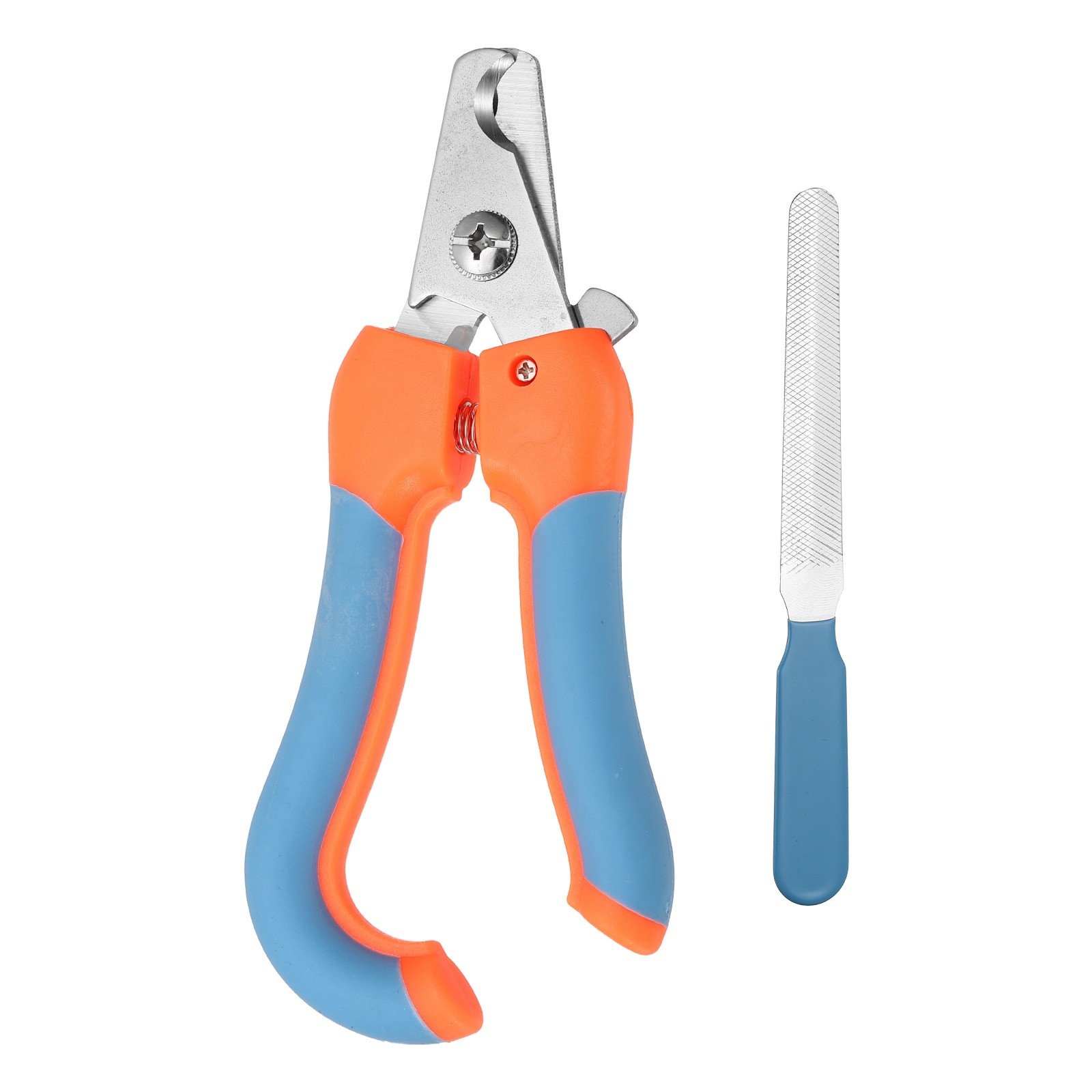 Pet Nail Clipper with Nail File, (Blue/Orange, 1 Set)