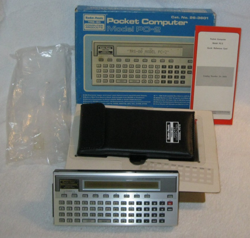 RADIO SHACK TRS-80 PC-2 Pocket Computer Cat #26-3601 w/Box & Ref. Card FOR PARTS