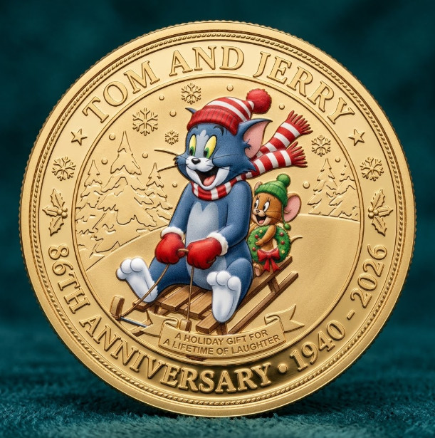 Christmas Holiday Tom and Jerry Memorial Fan Gift  Commemorative Coin P228
