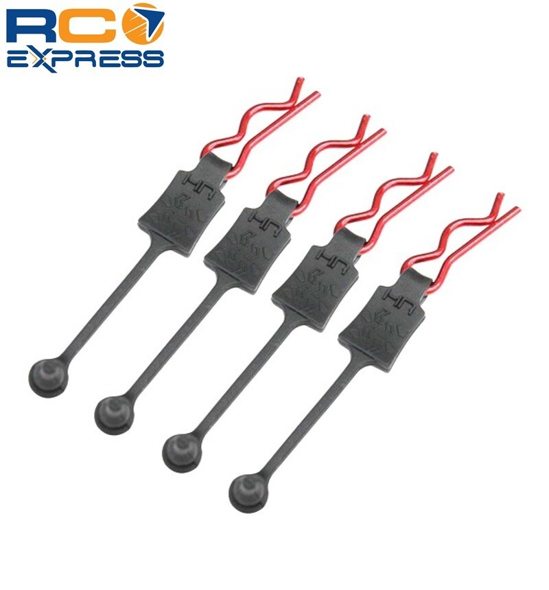 Hot Racing BODY CLIP RETAINERS 1/8 SCALE (4) Red BWP39E02