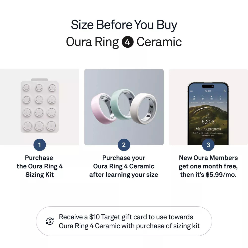 Oura Ring 4 Smart Ring Gen 4 Off-White Neutral Size 7 Tracker New