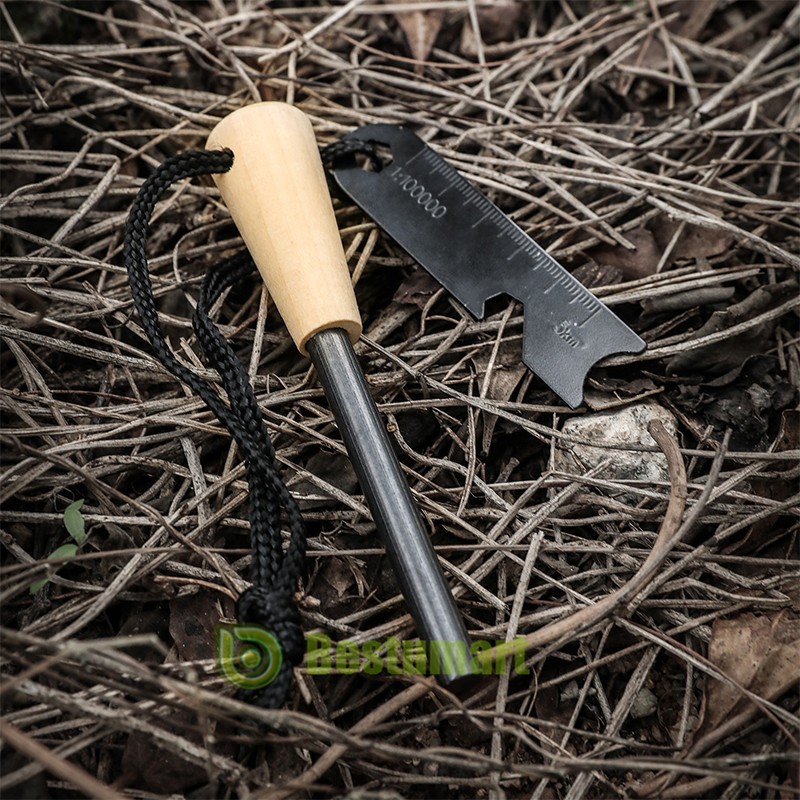 4"x3/4" Ferro Rod Fire Starter Survival FireSteel w/lanyard &striker/scraper EDC