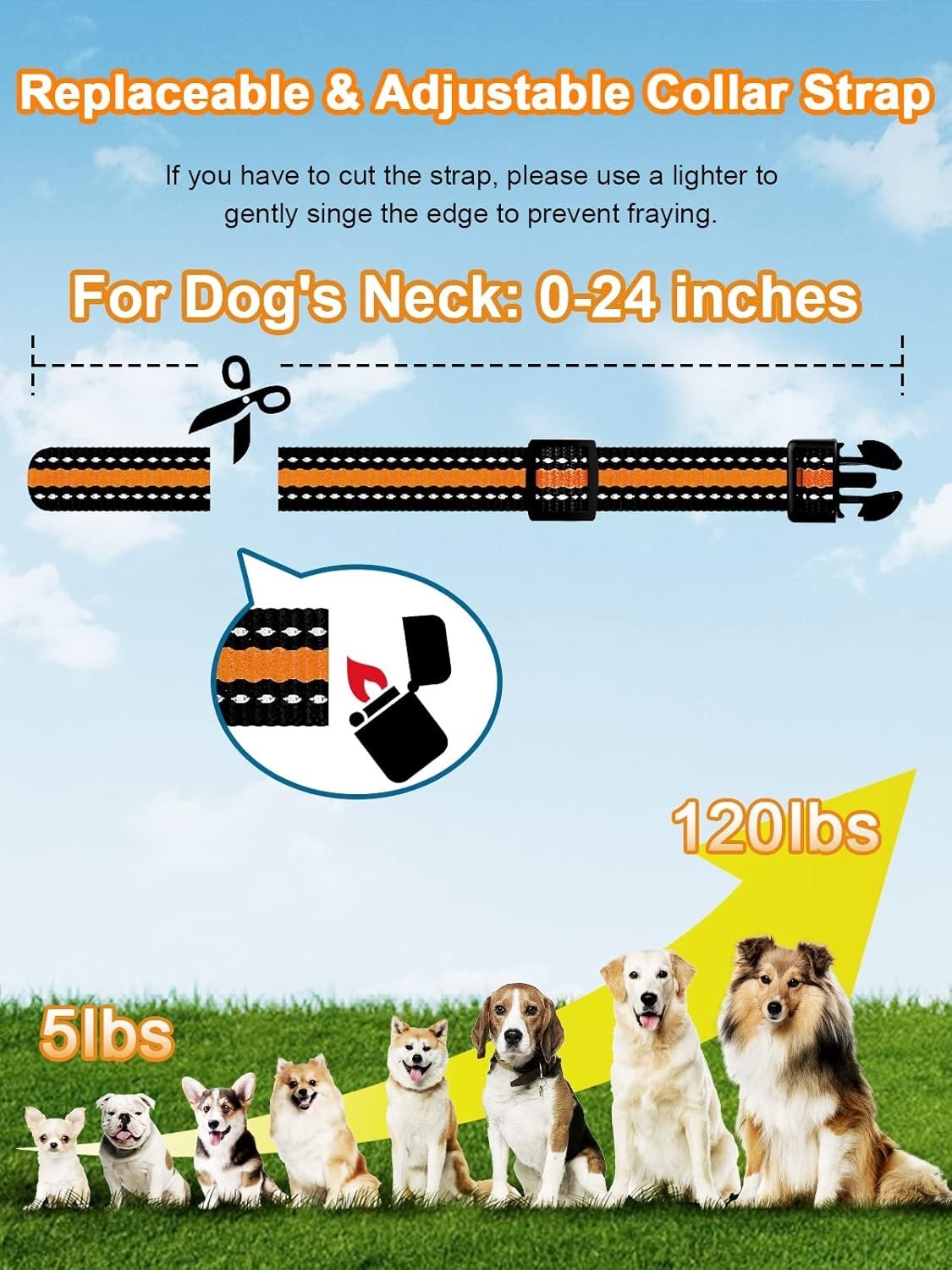 3300 ft Waterproof Dog Shock Collar for 2 Dogs - Beep, Vibration, Shock Modes