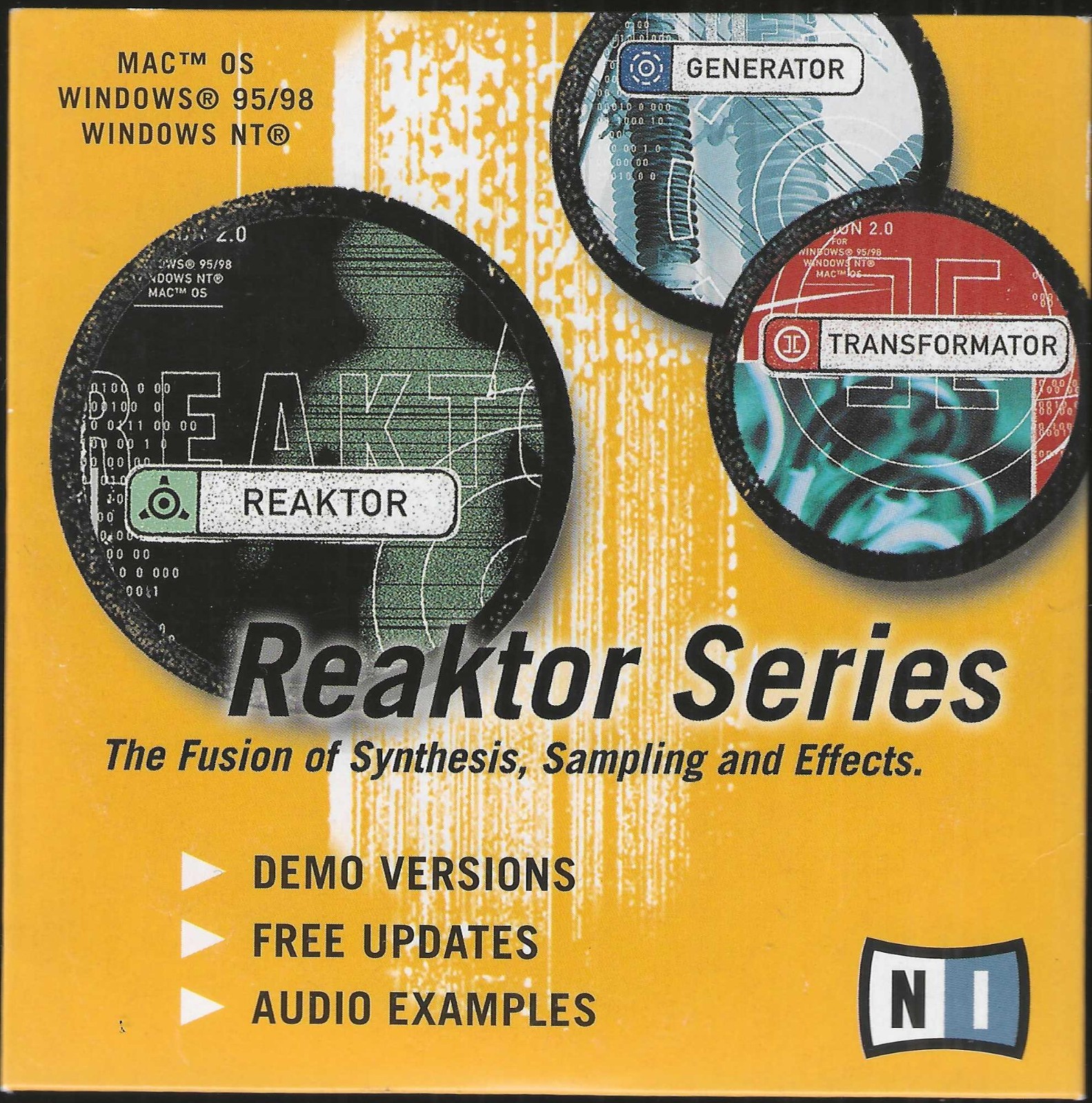 REAKTOR SERIES- CD-The Fusion of Synthesis, Sampling & Effects.  Demo & Audio EX