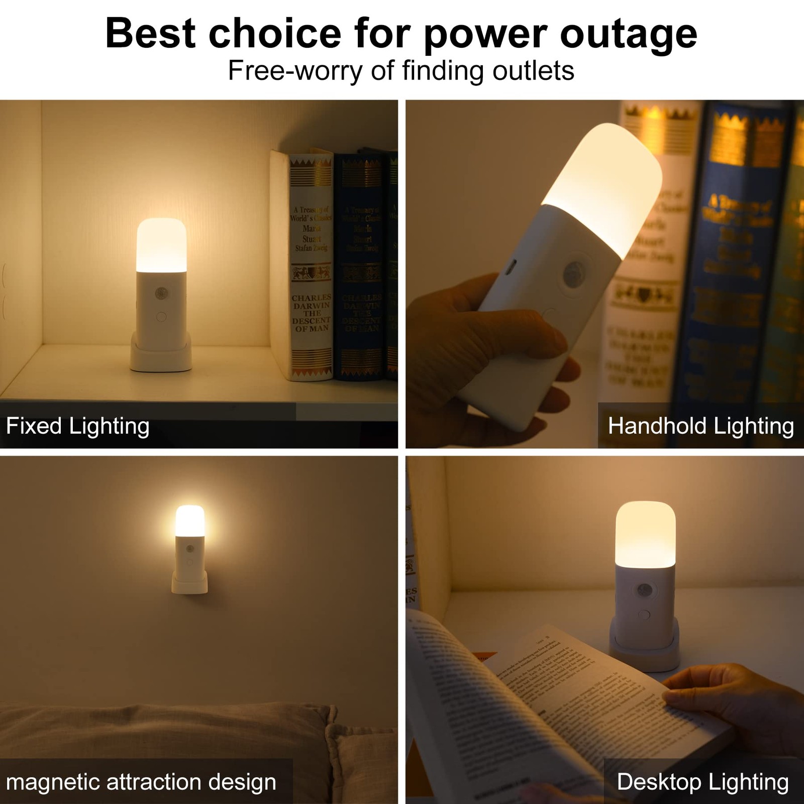 Motion Sensor Night Light, 2000mAh Rechargeable Night Lights Battery Powered,...