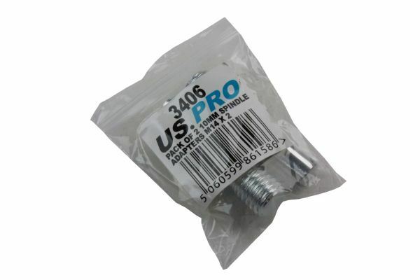 US PRO Tools 2pc Spindle Drill Adapters M14 x 2 Thread, 10mm Shaft 3406