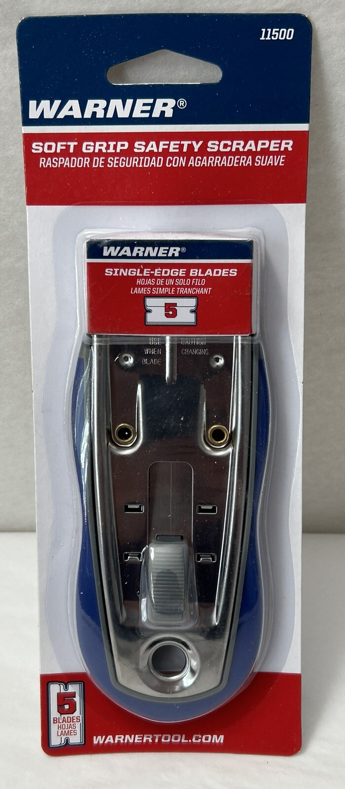 New Warner Soft Grip Safety Scraper Includes 5 Blades #11500