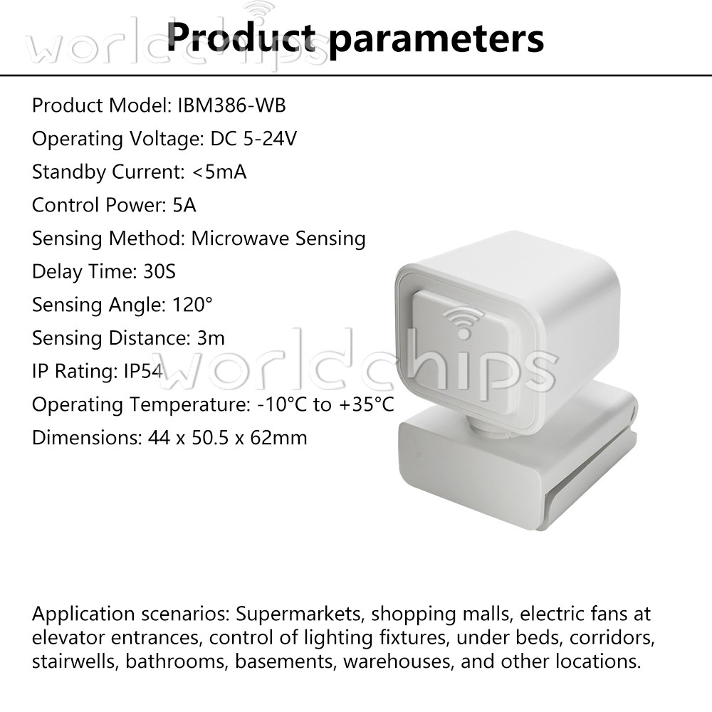 Smart Human Presence Sensor 5.8GHz Infrared Microwave Motion Induction Switch