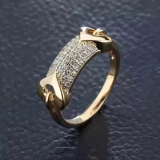 2Ct Round Cut Lab Created Diamond Women Wedding Gift Ring 14K Yellow Gold Plated