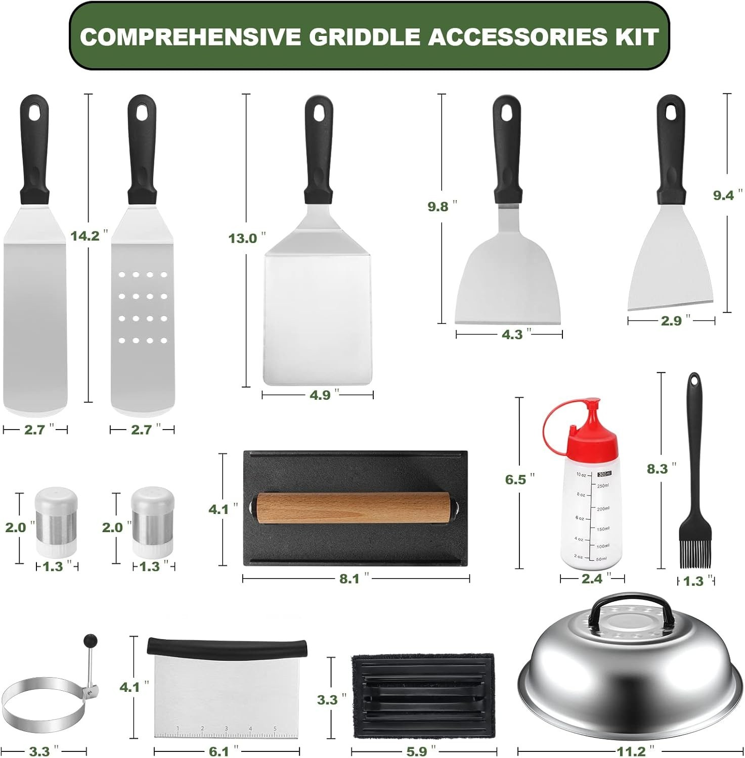 18PCS Griddle Accessories Kit, Flat Top Grill Accessories Set for Blackstone ...