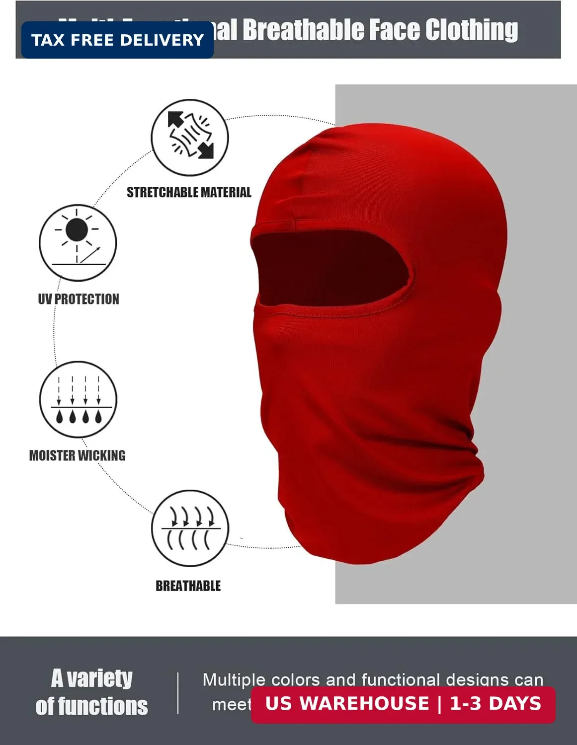 6 Pcs Ski Mask Cover Balaclava Full Face Mask Summer Face Cover UV Wind