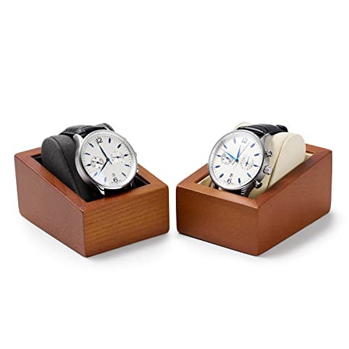 Solid Wood Single Watch Display Stand Showcase Jewelry Square Single Grey