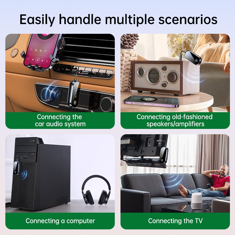 Bluetooth-Compatible 5.4 Audio Adapter Bluetooth-Compatible Receive Send 2-in-1