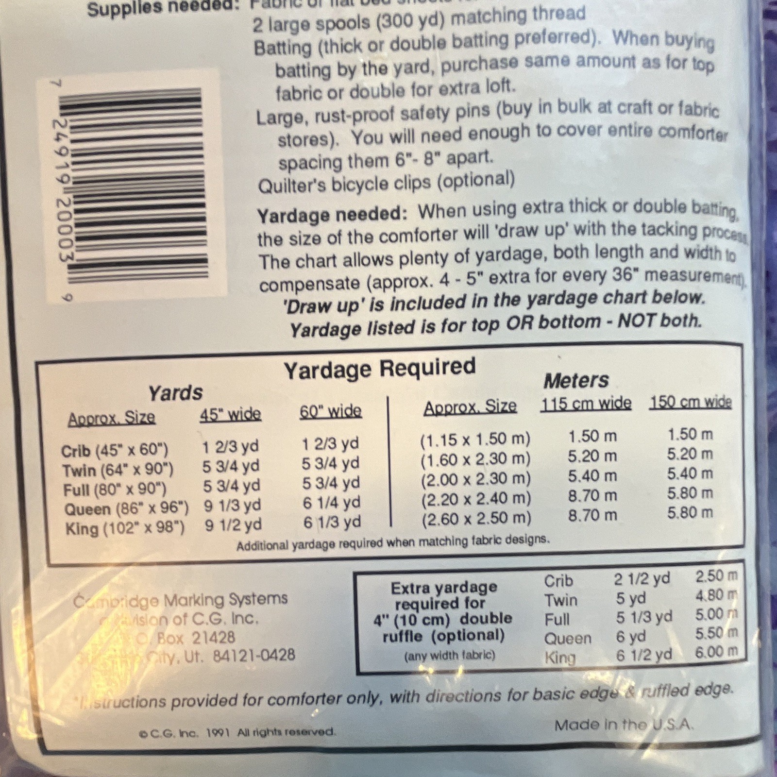 Cambridge Marking Systems Fabric Template Diamonds Quilting Marking System