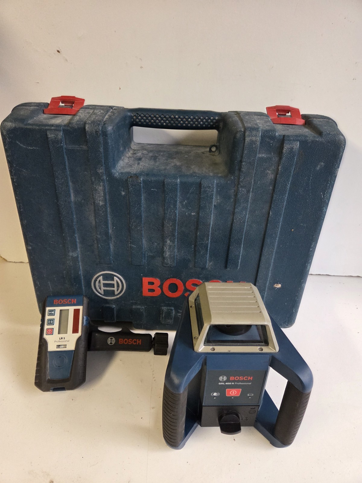 Bosch GRL400H Self-Leveling Rotary Laser With LR1 Laser Receiver~ WORKS GREAT