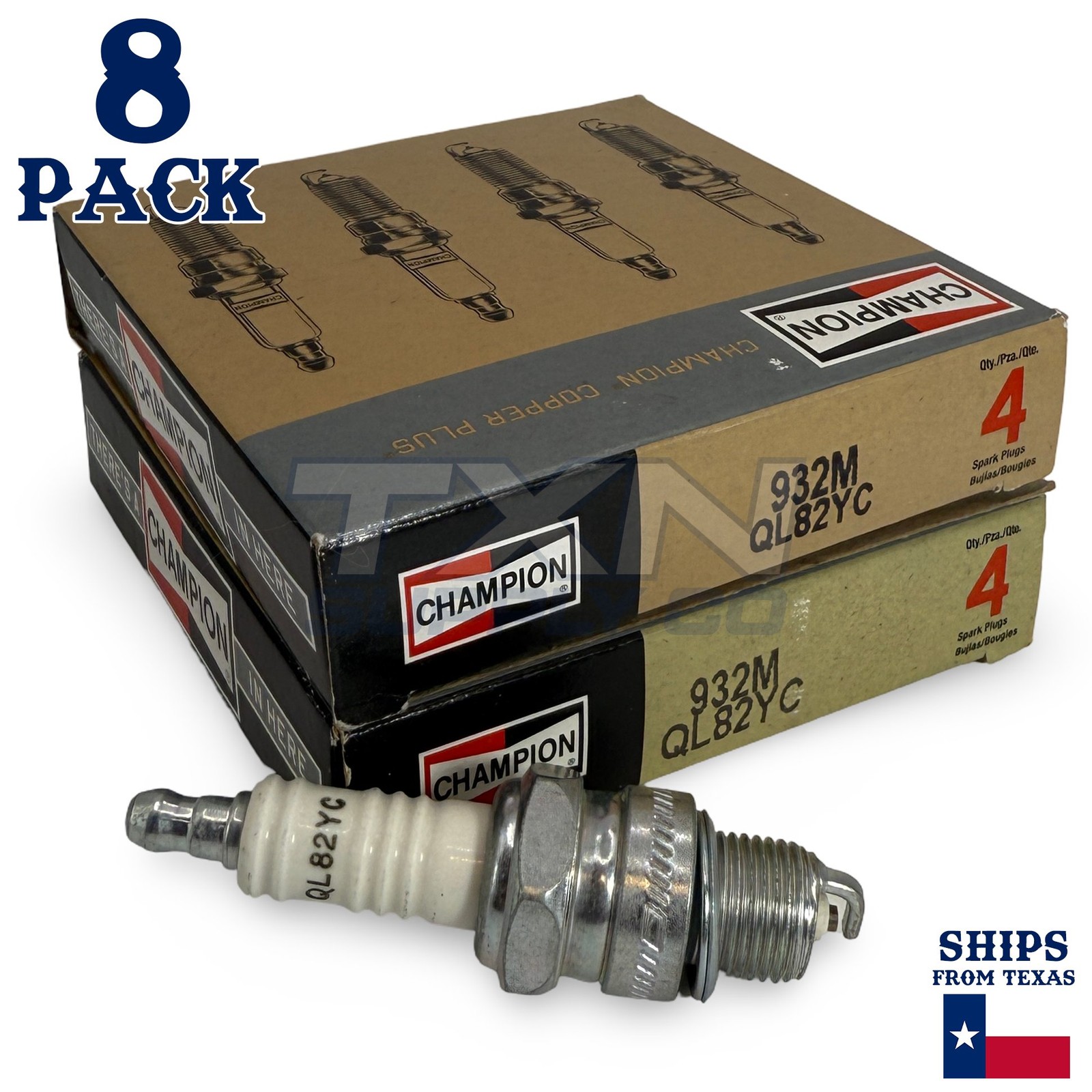 Champion 932M Copper Plus Spark Plugs QL82YC Marine - 8 Pack