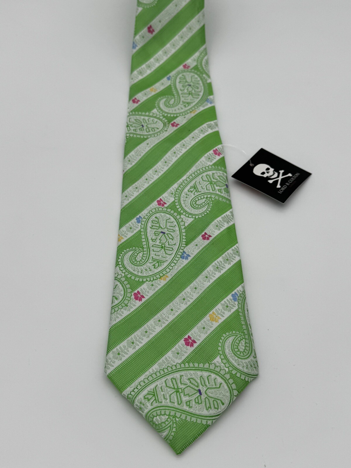 Lord R Colton Studio Tie London Green Paisley Woven Silk Necktie NWT $195