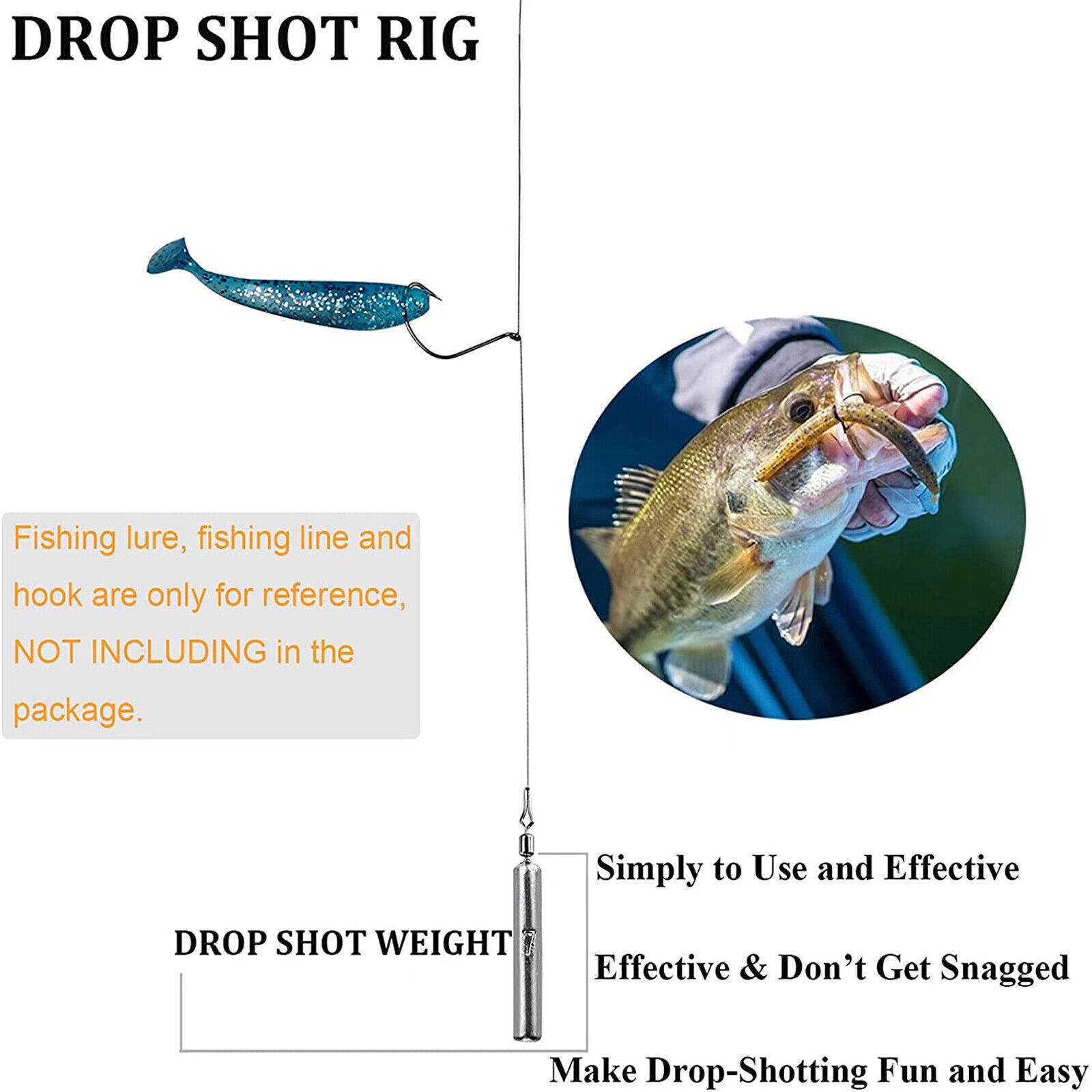 28pcs Fishing Weights Fishing Sinker Drop Shot Weights Fishing Weights Kit US