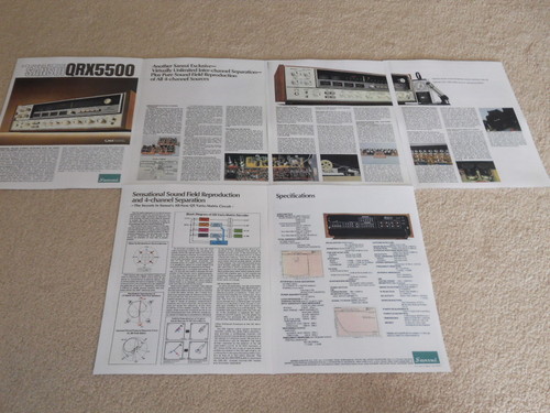 Sansui QRX-5500 QUAD Receiver Brochure, 6 pages, Info, Specs SQ