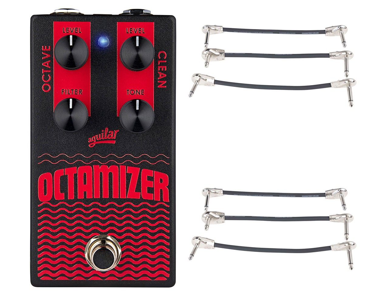 Aguilar Octamizer V2 Octave Pedal + 2x Gator Patch Cable 3 Pack