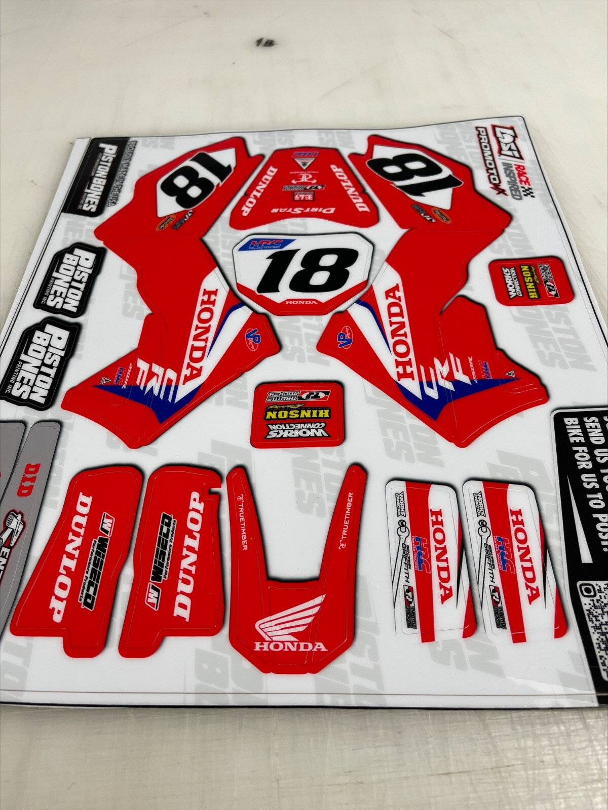 NEW LOSI PRO MOTO MX GRAPHICS DECALS HONDA FACTORY HRC RACING REMOTE CONTROL BIK