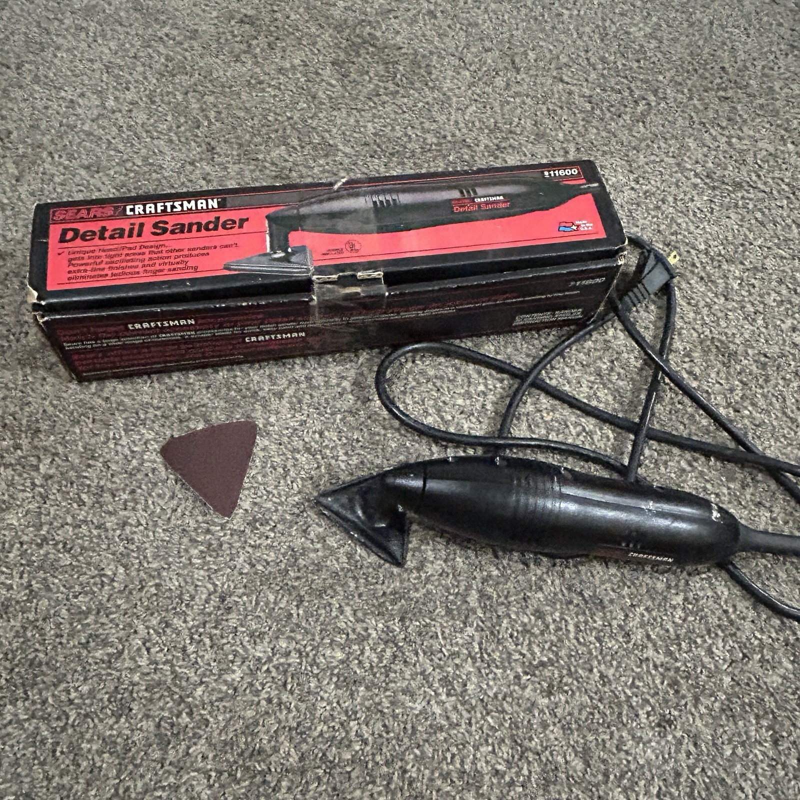 Sears Craftsman Detail Sander 911600 Finish Sander Vtg Made In USA