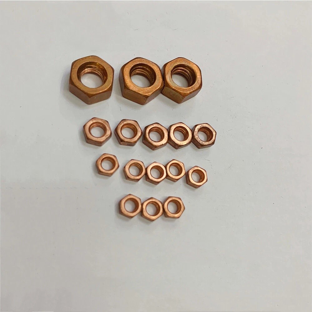 99.9% Pure Copper Cu Hex Nut Hexagon Nuts M4 M5 M6 M8 M10 M12 M14 M16 M18 M20 ﻿