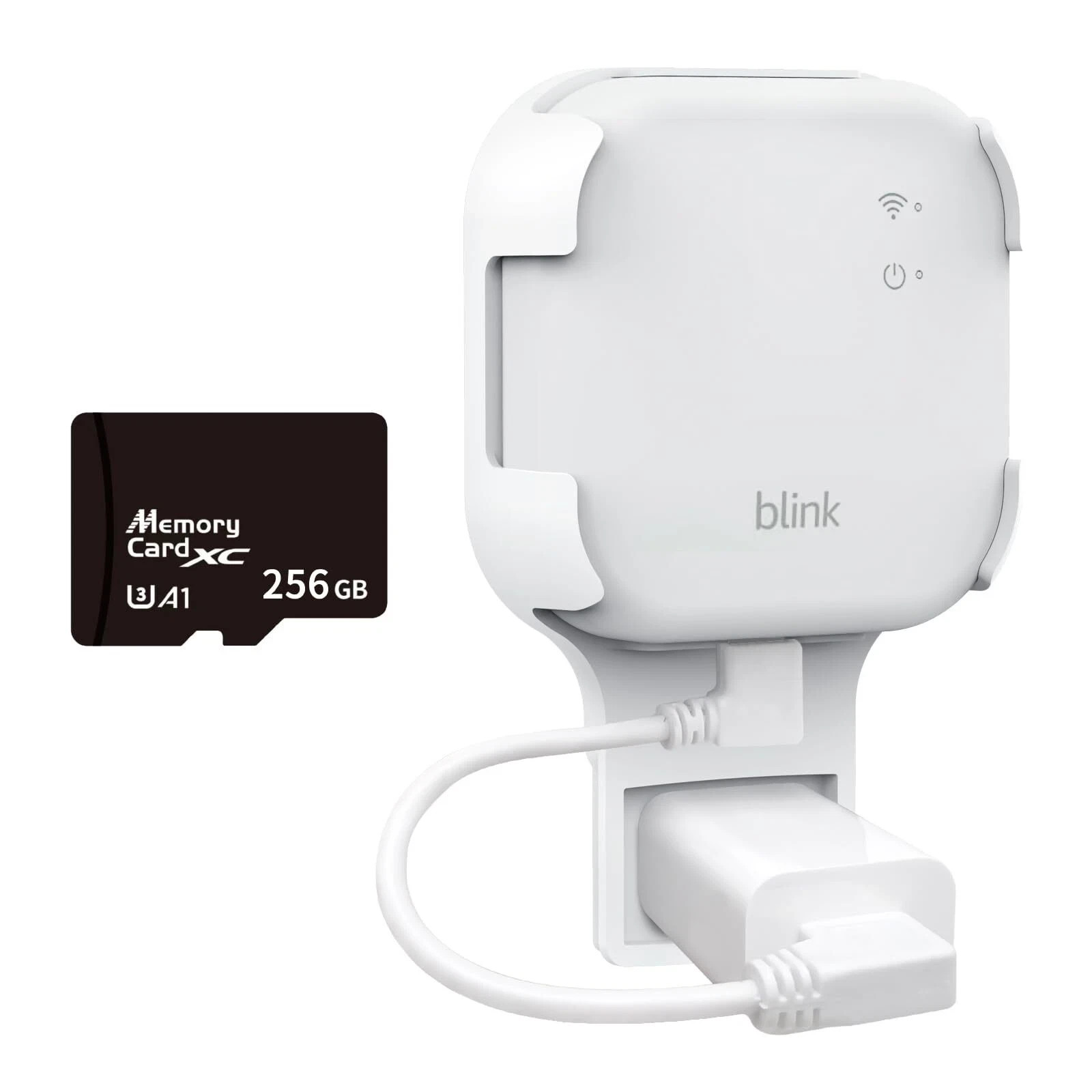 256GB MicroSD Card & Wall Mount for Blink Sync Module XR with Short Cable