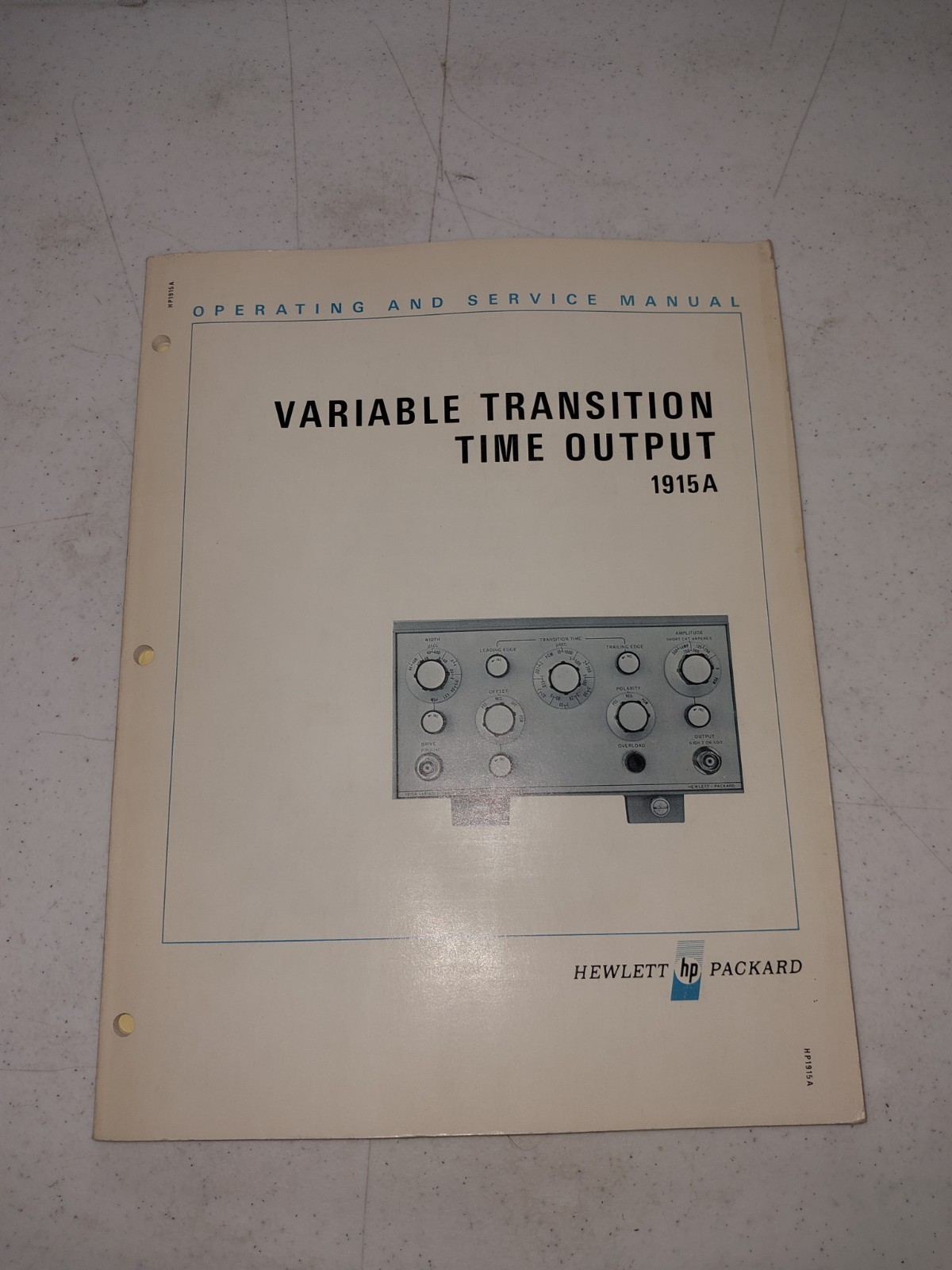 Original HP 1915A variable transition time output operating and service manual