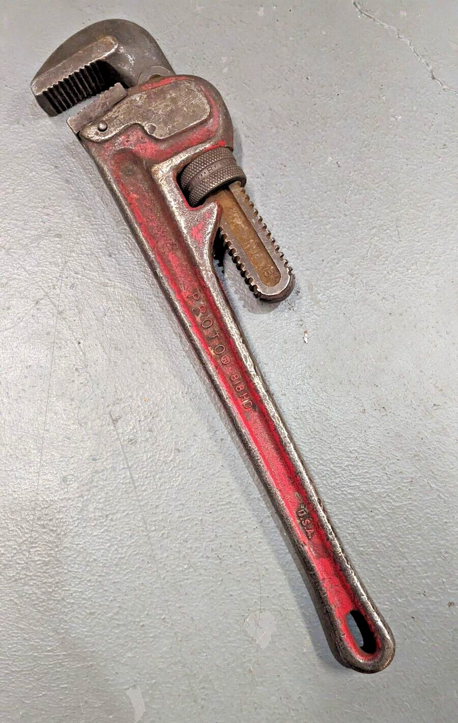 Proto 818HD 18" Pipe Wrench Adjustable USA Made Heavy Duty HD 2-1/2" Opening