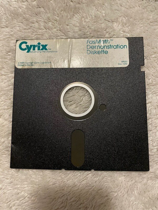 Cyrix B9003 REV 12 90  FASMATH Demonstration Diskette 1989 AS IS CANNOT TEST IT