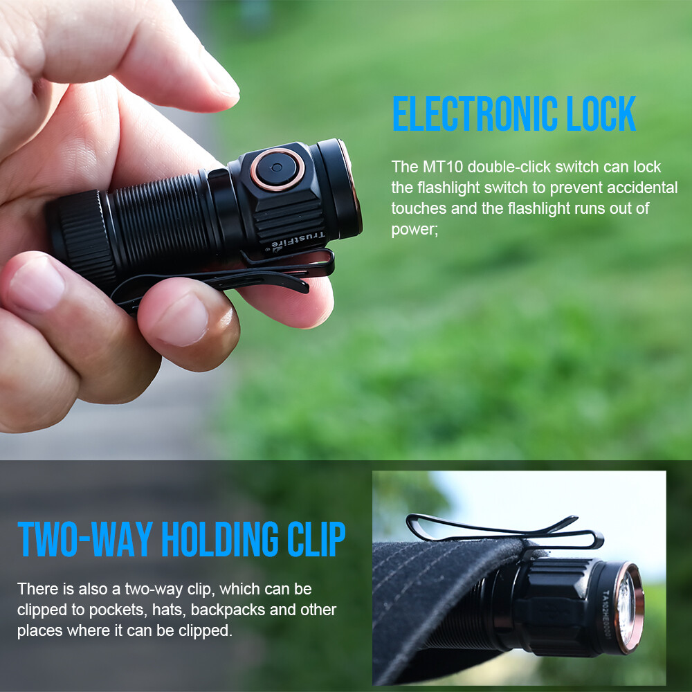 TrustFire 1000 Lumen Flashlight EDC Flashlight Rechargeable 5 Mode（MT10）
