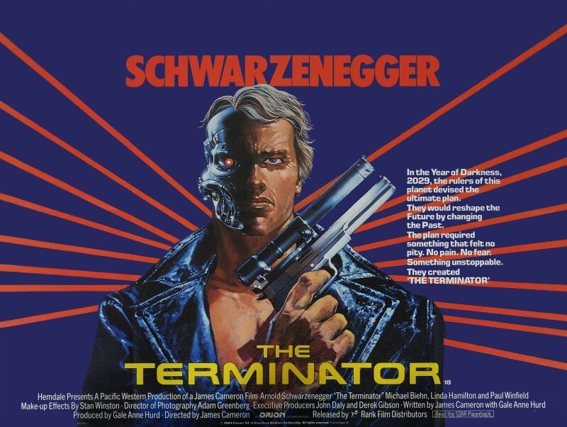 1984 Style TERMINATOR 1 Schwarzenegger Movie NEW METAL SIGN: 12x16" Ships Free