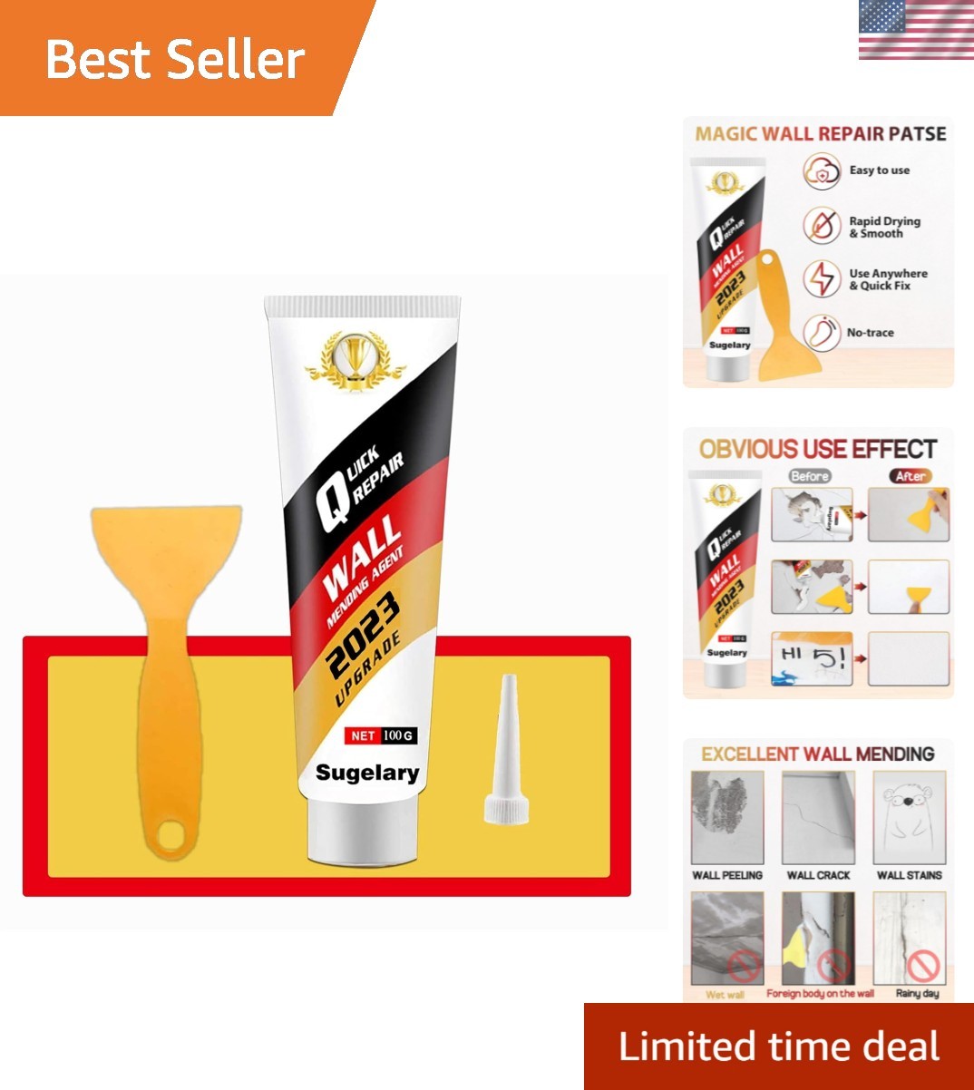 All-in-One Drywall Repair Kit: Waterproof Paste, Tools & Accessories for Home