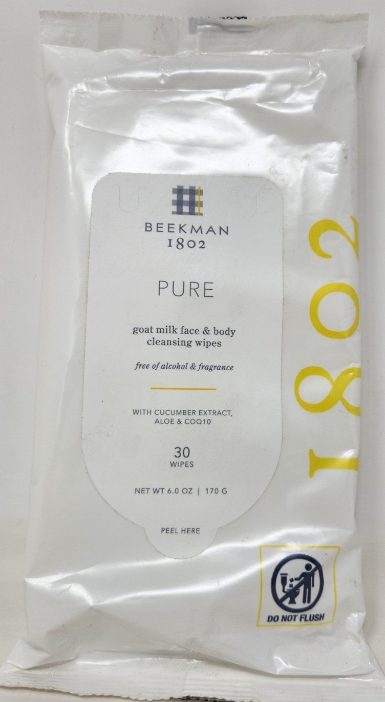 Beekman 1802 Pure Goat Milk Face & Body Cleansing 30 Wipes New Sealed