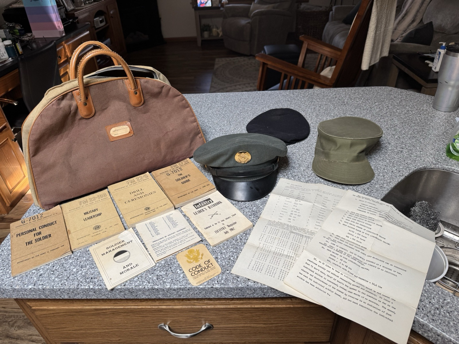 Vintage Military Handbooks, Hats, Bag