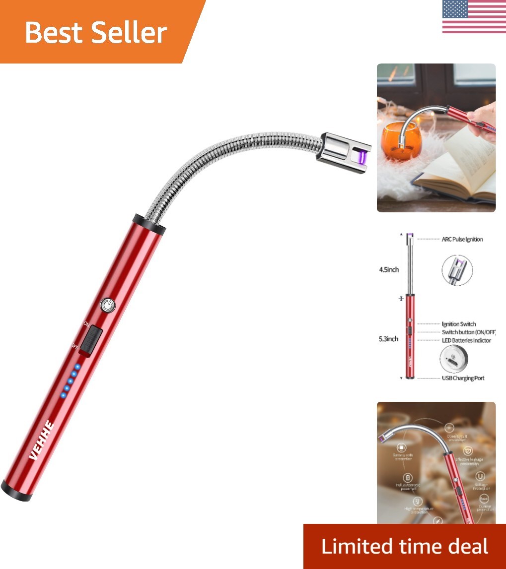 Lighter, Rechargeable Candle Lighter Camping Lighters with Safety Switch Flex...