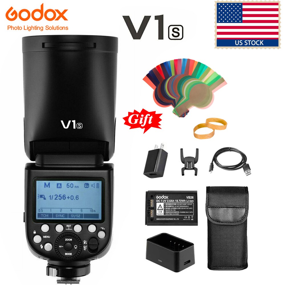 Godox V1S Flash TTL Zoom Round Head Flash Wedding Speedlite 1/8000 HSS for Sony