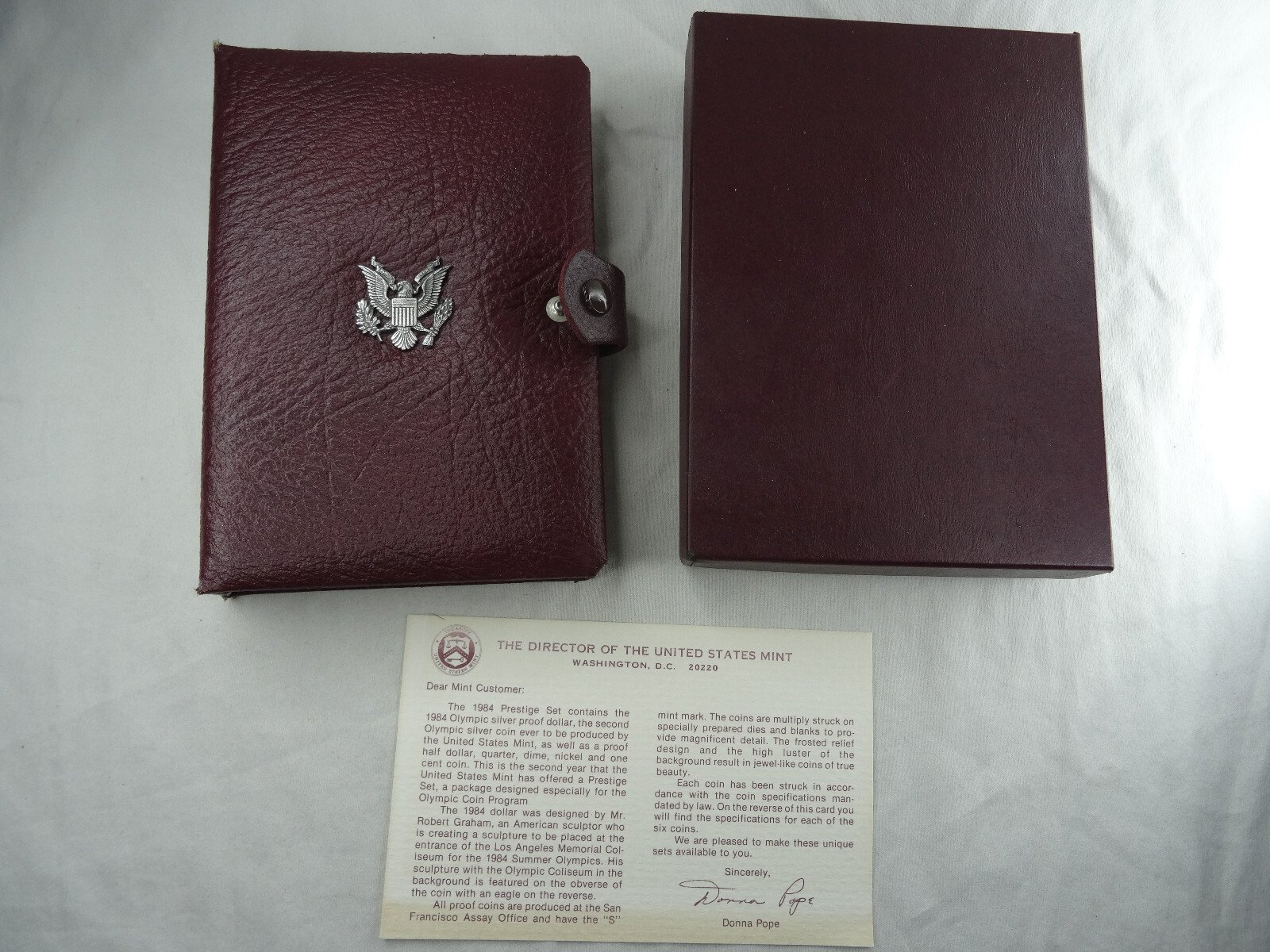 1984-S Olympic Prestige Proof Set Silver Dollar with Box & COA OGP 6 Coins
