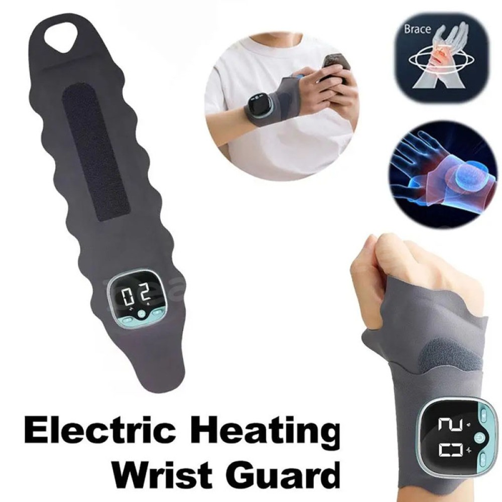 Electric Heating Wrist Massager Guard Band Pulse Muscle Stimulator Pain Relief